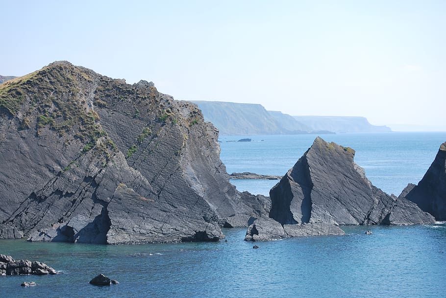 cornwall, cliffs, sea, water, beauty in nature, sky, scenics - nature HD wallpaper
