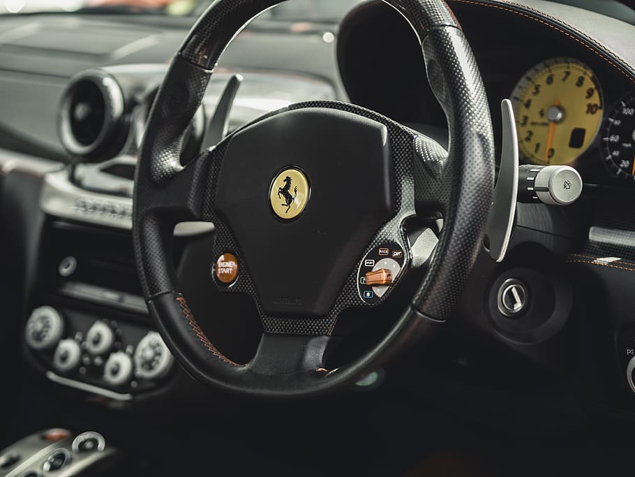 steering wheel, clock tower, architecture, building, vehicle HD wallpaper
