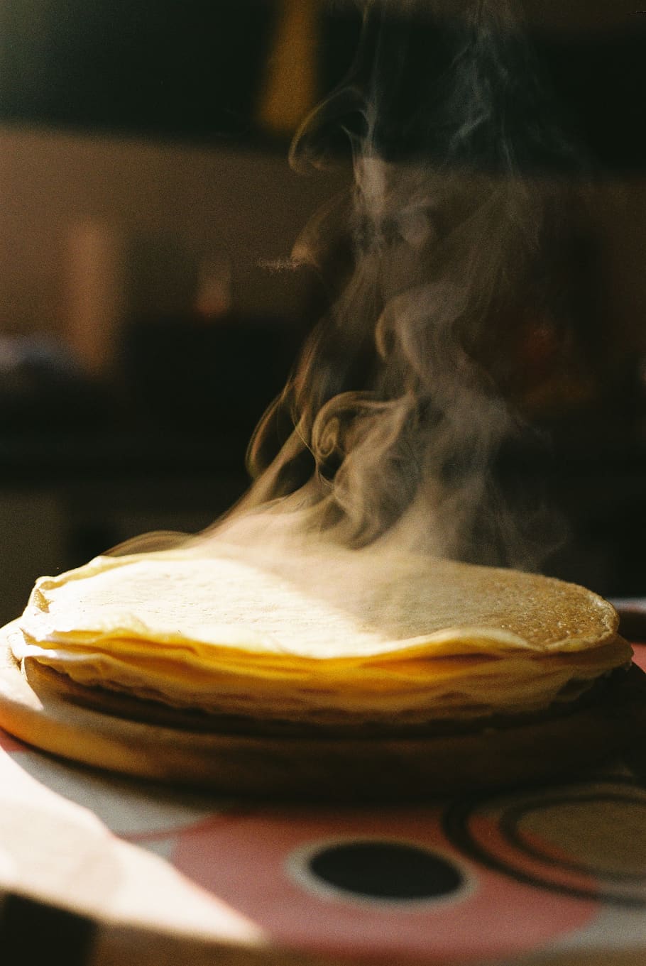 cooked pancake on table, food, bread, meal, breakfast, pita, bun HD wallpaper