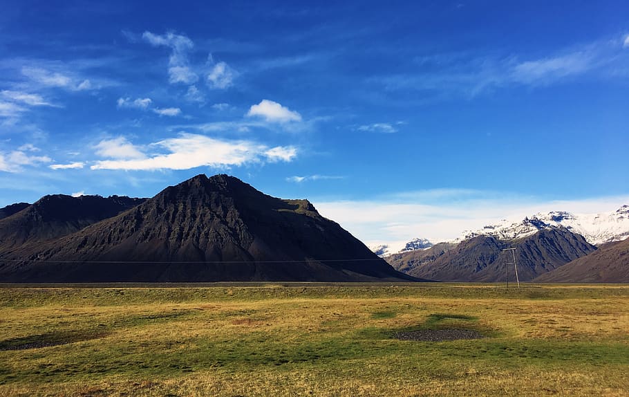 iceland, black, sky, field, snow, mountain, scenics - nature HD wallpaper