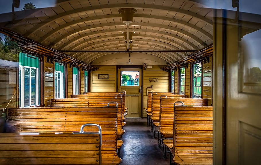 train, wagon, compartment, interior, railway, transport, travel HD wallpaper