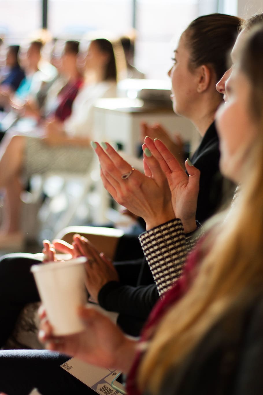canada, vancouver, crowd, clapping, networking, cheers, woman HD wallpaper