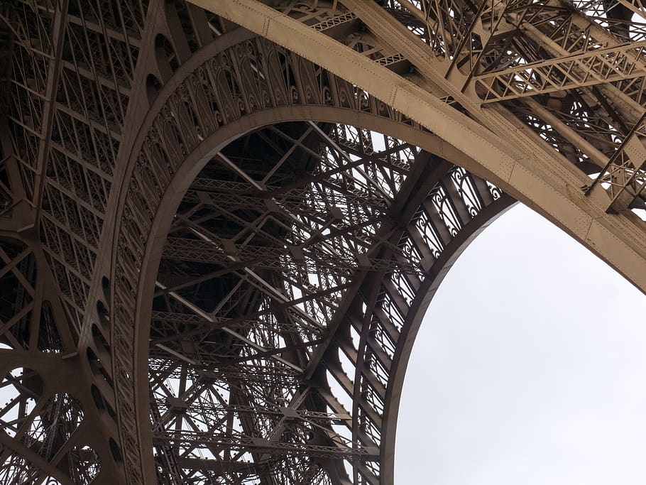 paris, eiffeltower, architecture, built structure, low angle view HD wallpaper