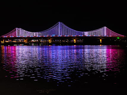 bridge, water, building, waterfront, pier, port, dock, surat thani HD wallpaper