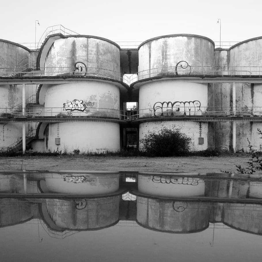 reflexos, silos, post, railway station, comboios, estação HD wallpaper