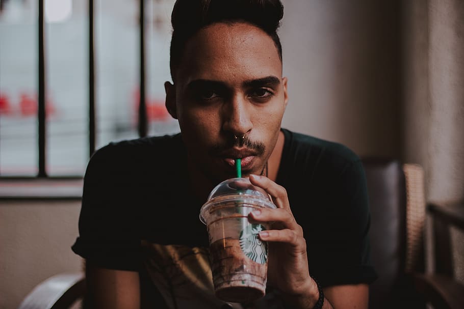 Man Holding Starbucks Cup, beverage, drink, drinking, person HD wallpaper
