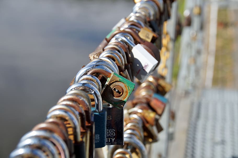 locks, padlocks, mansions, love, in love, river, friendship HD wallpaper