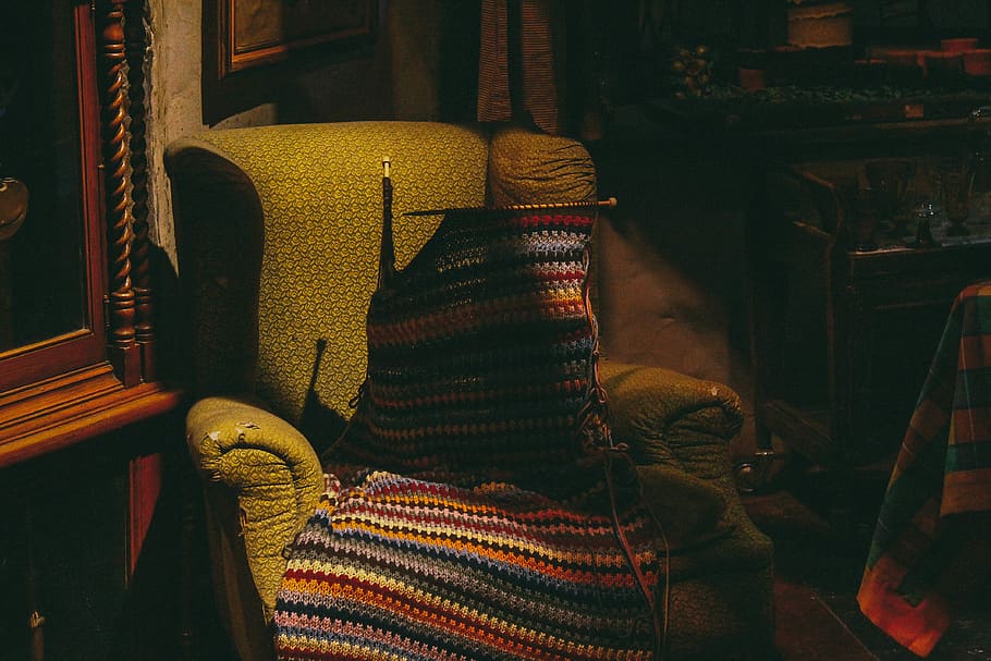 weasley, ron, harry potter, knitting, chair, indoors, wool HD wallpaper