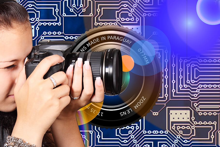 Woman Holding Dslr Camera, electronics, female, girl, hands, lens HD wallpaper