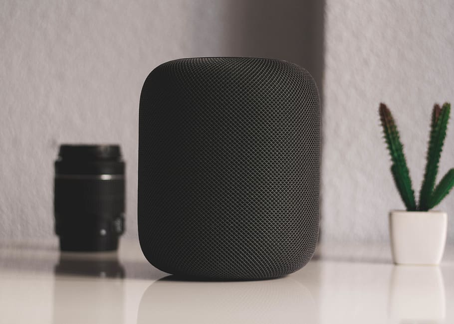 black portable speaker, electronics, audio speaker, camera lens HD wallpaper