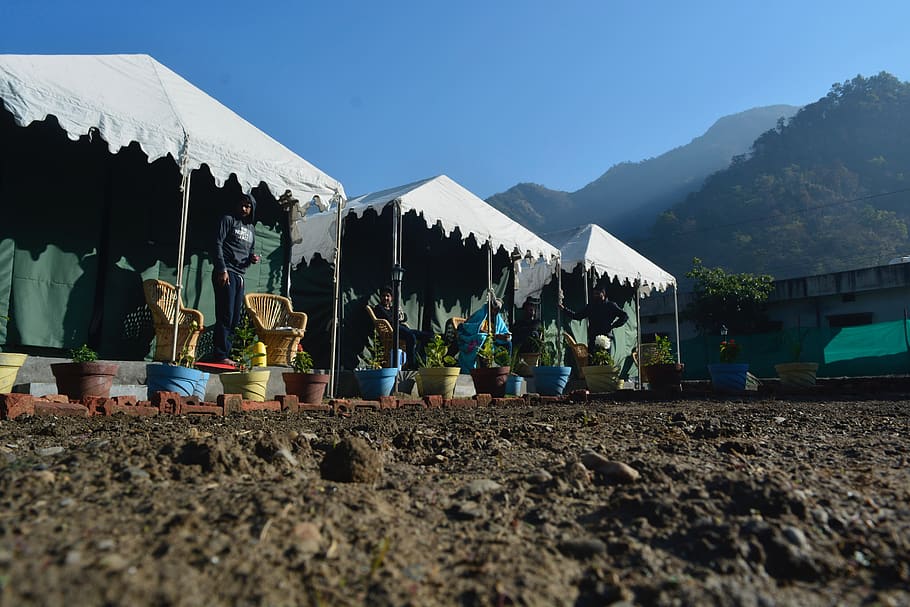 rishikesh, india, camp morning, mountain, friends outing, camping HD wallpaper