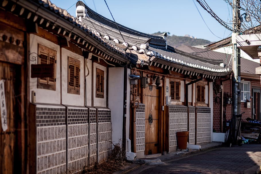 south korea, seoul, bukchon hanok village, house, traditional, HD wallpaper