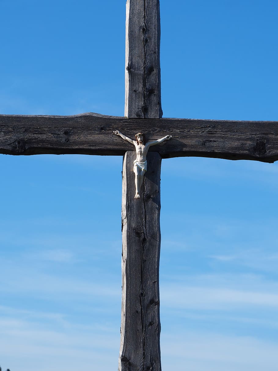 cross, sky, god, blue, low angle view, day, no people, nature HD wallpaper