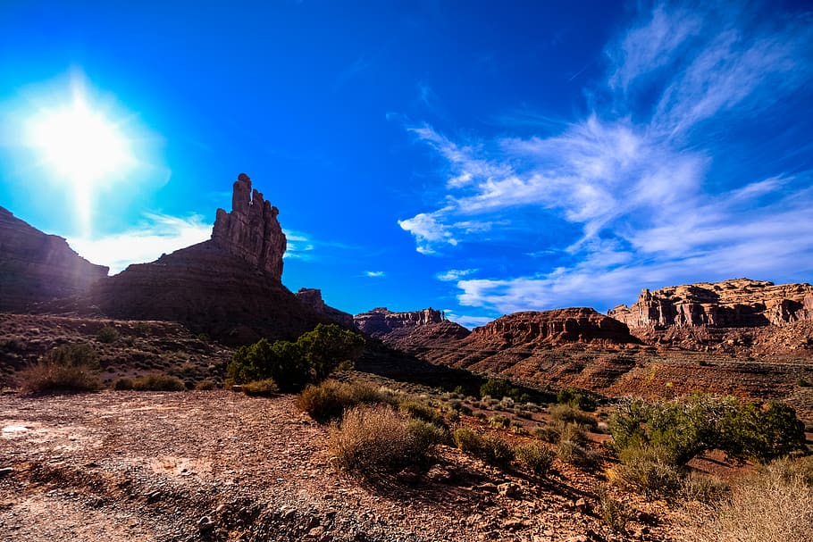 brown rock formation, nature, outdoors, ground, mountain, plateau HD wallpaper