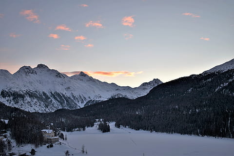 winter, mountains, ski area, slopes, wintry, st, moritz, switzerland HD wallpaper
