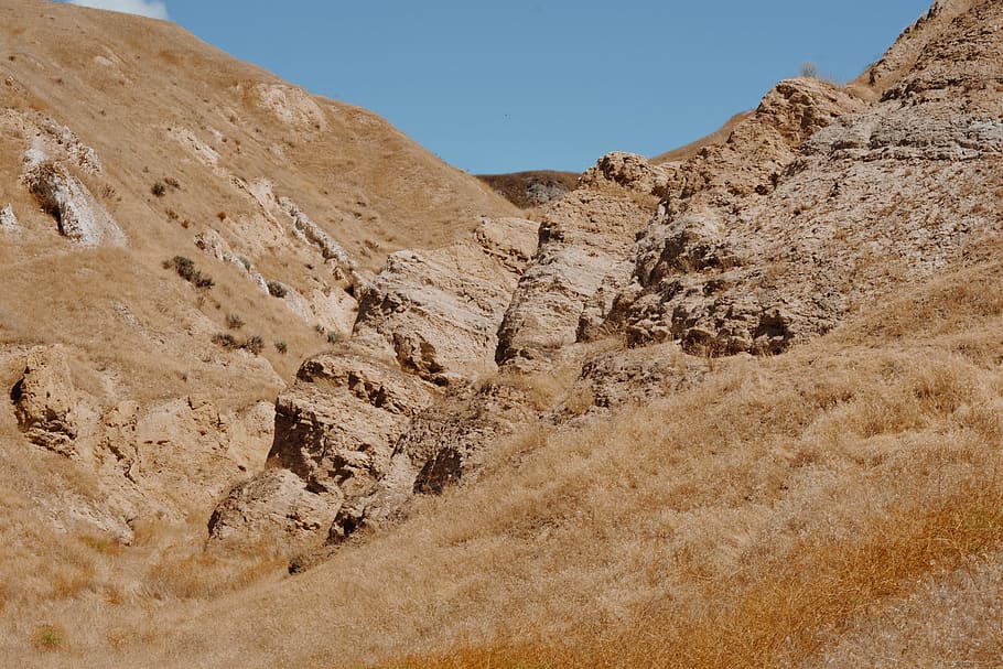 desert, grass, pastel, rocks, mountain, washington, sky, scenics - nature HD wallpaper