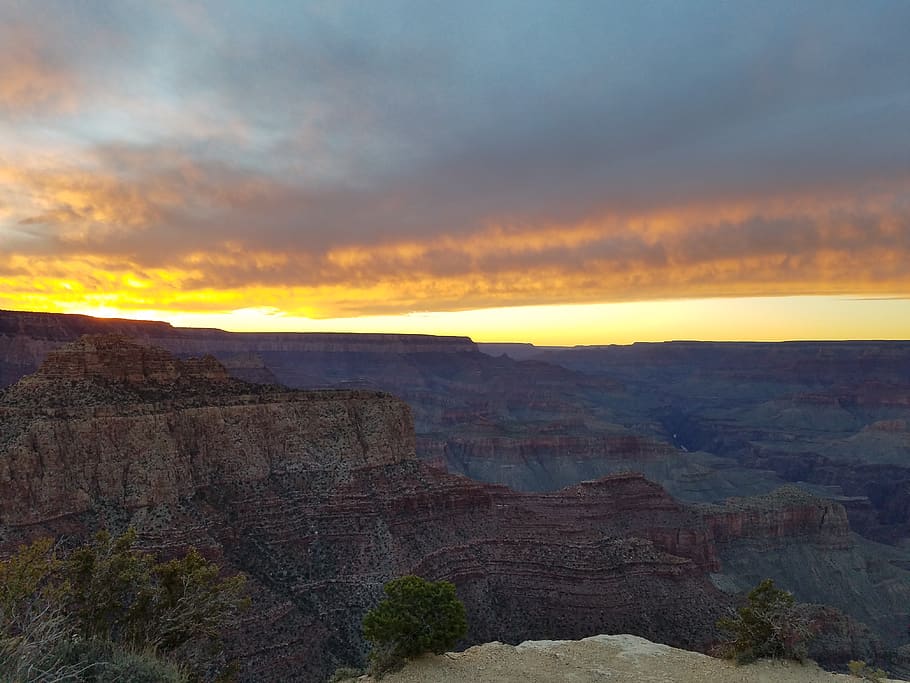 united states, grand canyon national park, sunset, moran point, HD wallpaper