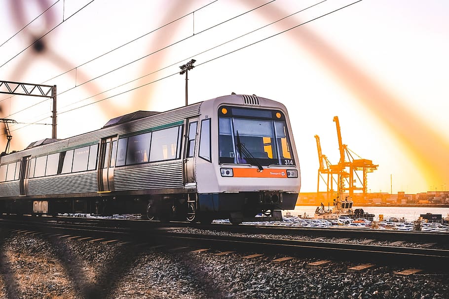 white train during daytime, vehicle, transportation, railway HD wallpaper