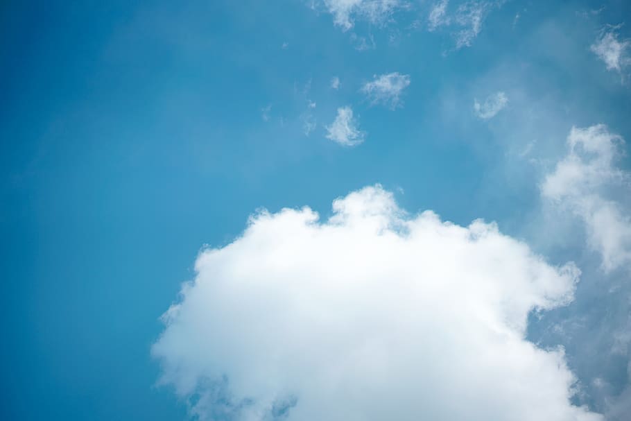 white clouds, nature, outdoors, azure sky, cumulus, weather, sun HD wallpaper