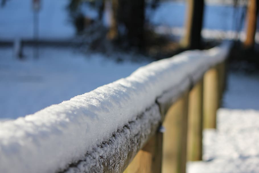 canada, burnaby, snow, railing, fence, winter, cold temperature HD wallpaper
