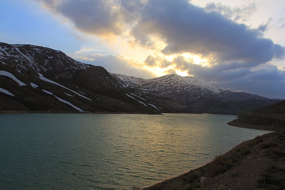 landscape, mountain, river, yellow, water, sky, scenics - nature HD wallpaper