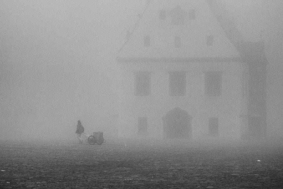 slovakia, bardejov, fog, water, sea, waterfront, architecture HD wallpaper
