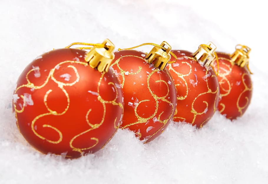 ball, snow, shine, isolated, wallpaper, decoration, fun, white HD wallpaper