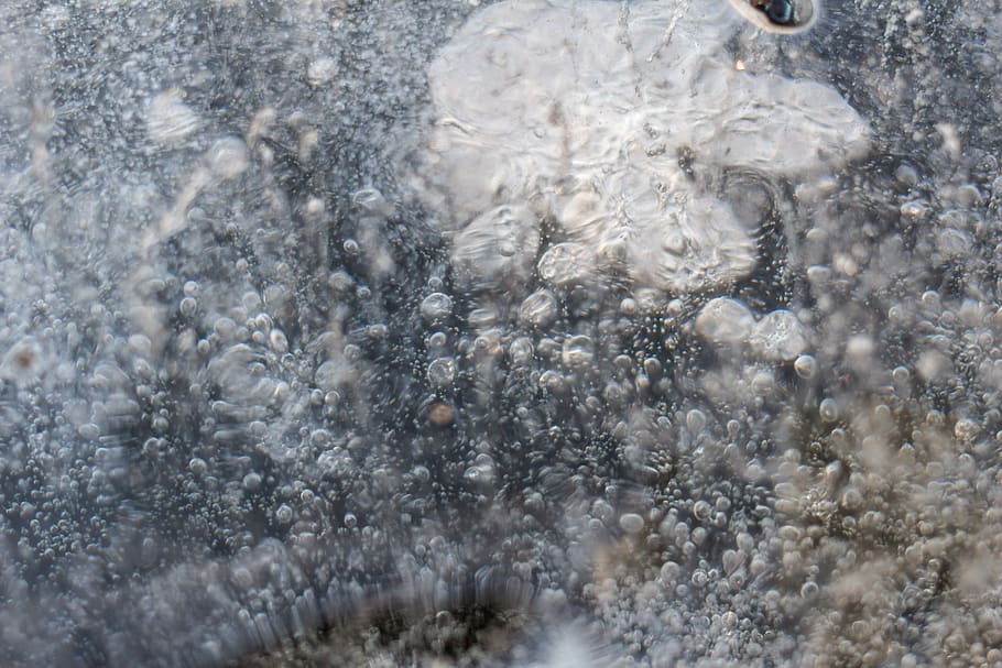 ice, winter, bubbles, lake, drops, nature, cold temperature HD wallpaper