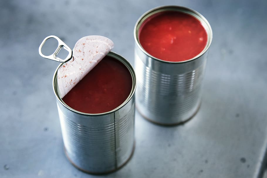 container, tin, kitchen, food, ingredient, cooking, sauce, tomato HD wallpaper