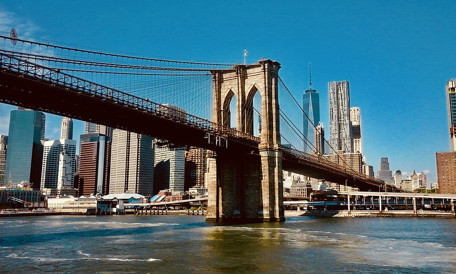Brooklyn Bridge, New York, architecture, buildings, city, cityscape HD wallpaper