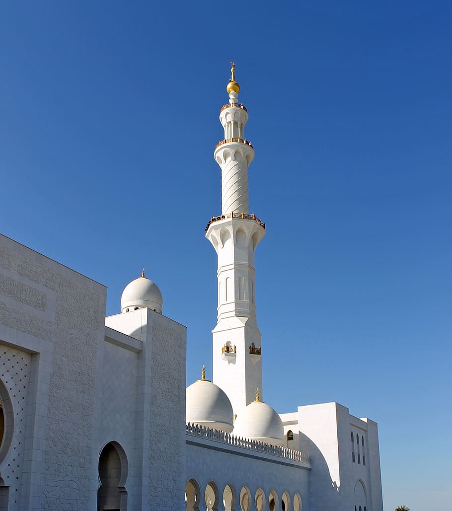minaret, architecture, religion, sky, travel, decoration, gold, HD wallpaper