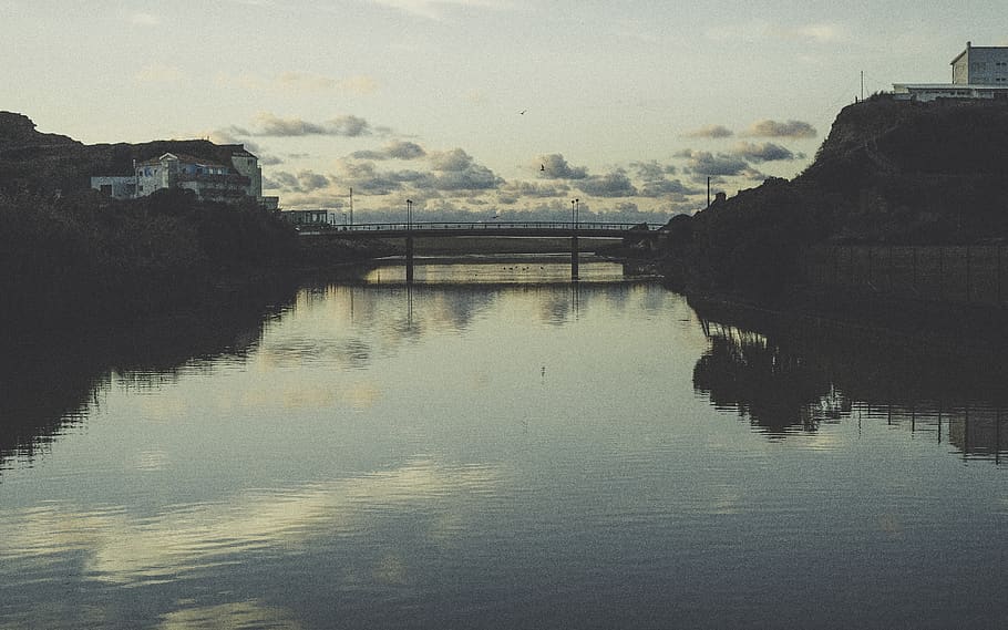 portugal, bridge, river, water, reflection, sky, architecture HD wallpaper