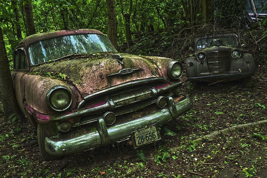 auto, car cemetery, oldtimer, rust, stainless karre, rusted