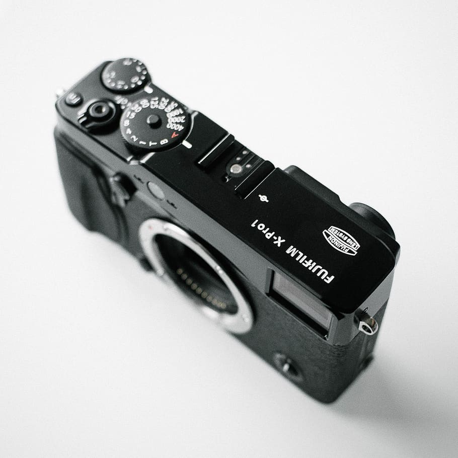 black Fujifilm X-Pro1 camera, electronics, digital camera, gun HD wallpaper