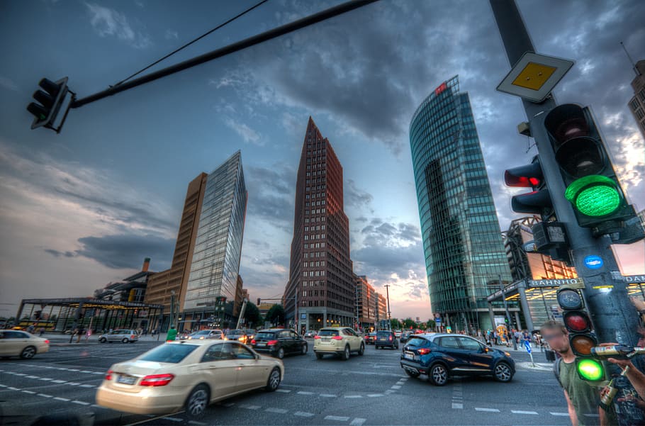 berlin, city, sunset, streets, travel, architecture, car, motor vehicle HD wallpaper