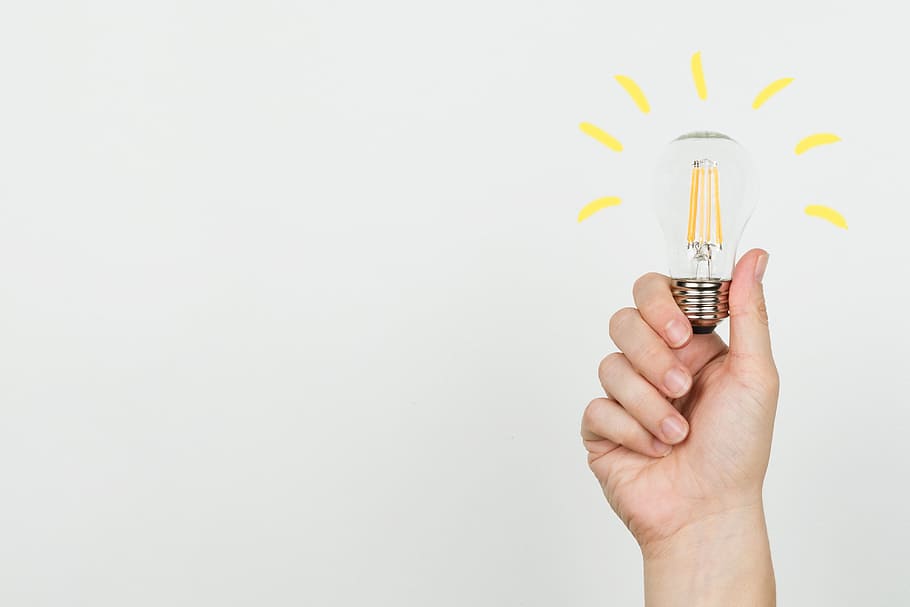 Hand With Idea Lightbulb Photo, Hands, Ideas, Energy, human hand HD wallpaper