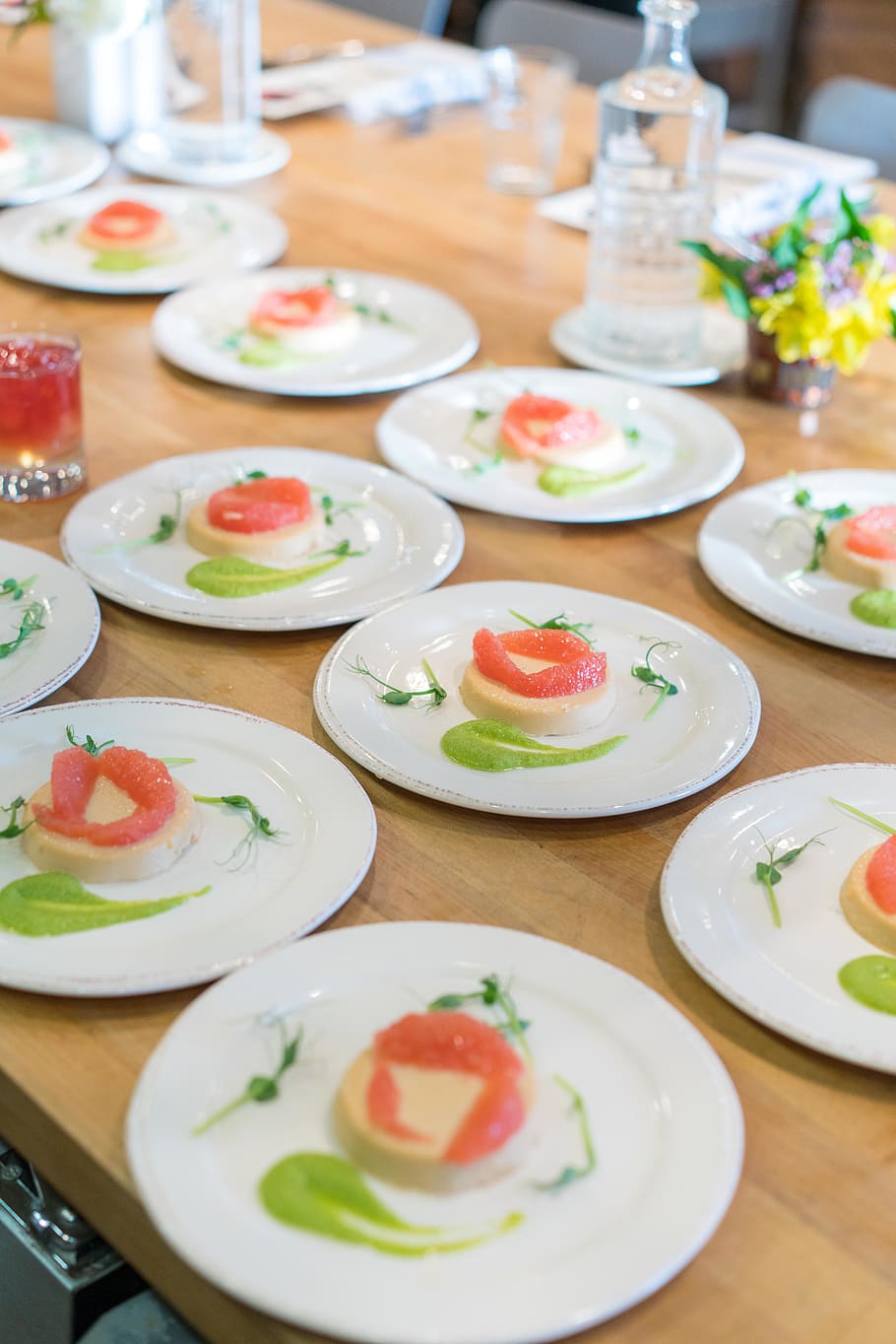 pomelo dish on table, food and drink, plate, indoors, ready-to-eat HD wallpaper