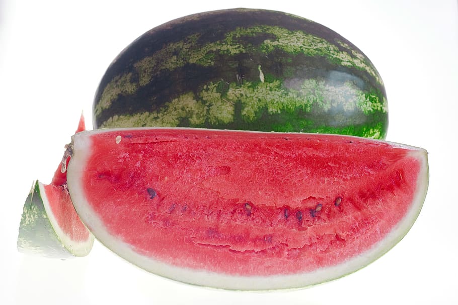 watermelon, slice, isolated, white, dietfood, red, healthyfood HD wallpaper