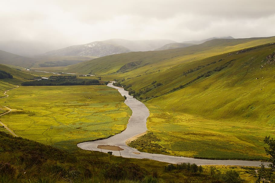 river, river meander, river bend, waters, scotland, highlands and islands HD wallpaper