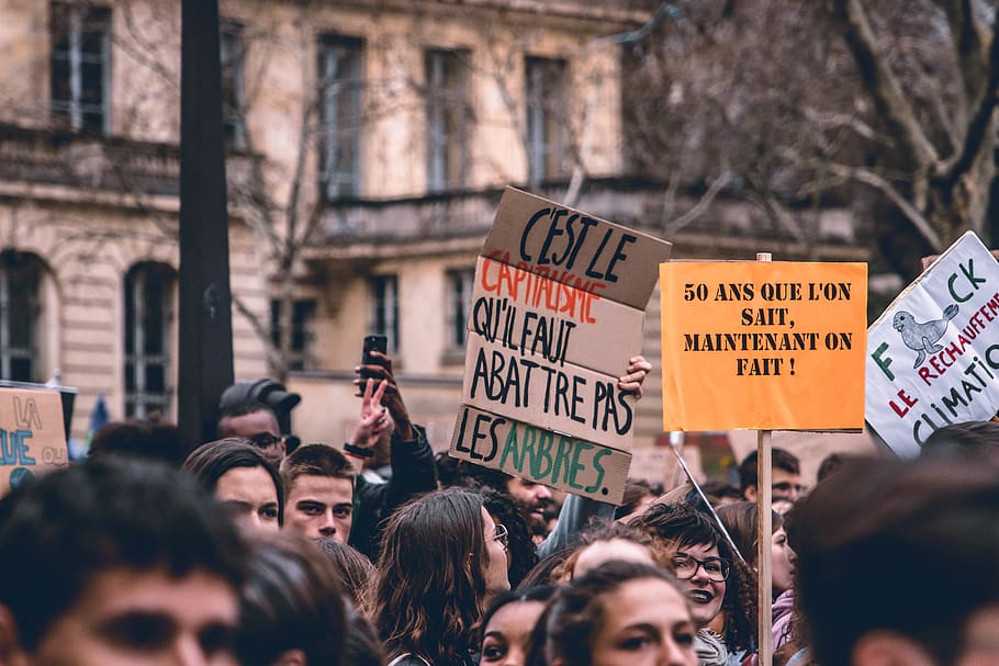 people protesting regarding climate change, human, person, parade HD wallpaper