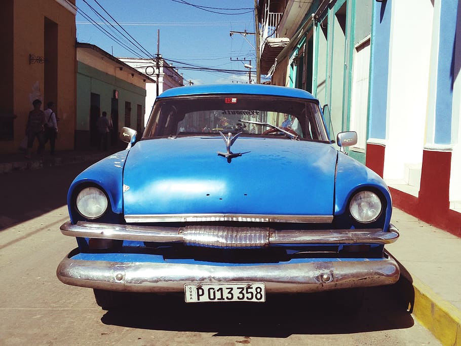cuba, santiago de cuba, general portuondo, city, old car, ride, HD wallpaper