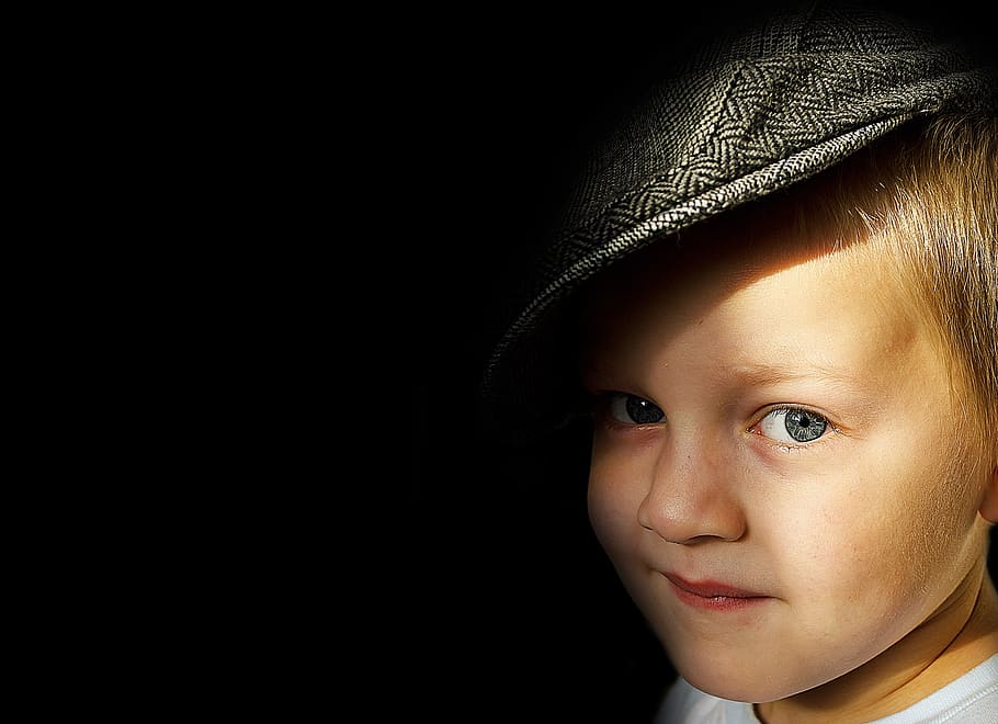 Boy Wearing Herringbone Flat Cap, accessory, adorable, blur, child HD wallpaper