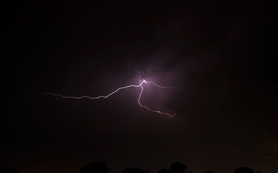 lightning, storm, dark, night, sky, evening, power in nature HD wallpaper