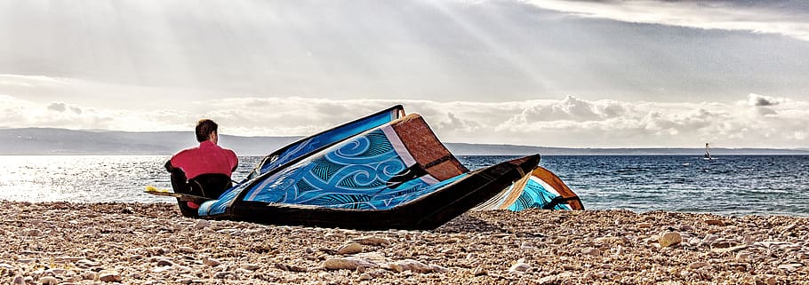croatia, split, winter, adriatic coast, surfing, windsurfing HD wallpaper