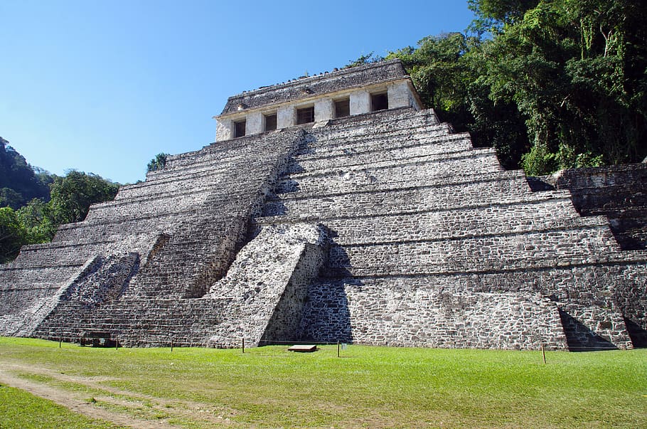 mexico, palenque, maya, temple, gallery, ruins, architecture, HD wallpaper