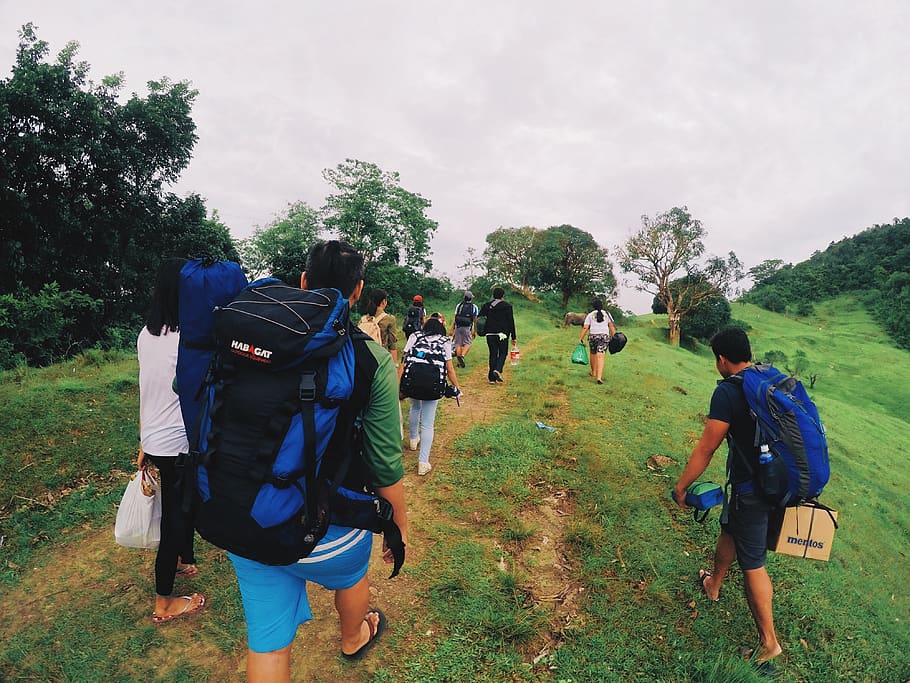 human, person, backpack, bag, outdoors, shorts, apparel, clothing HD wallpaper