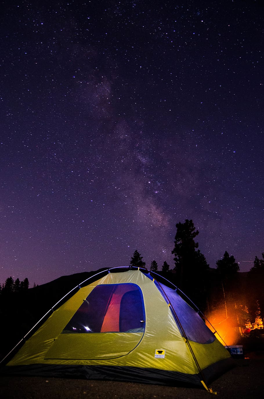 camping tent under starry night, star - space, sky, astronomy HD wallpaper