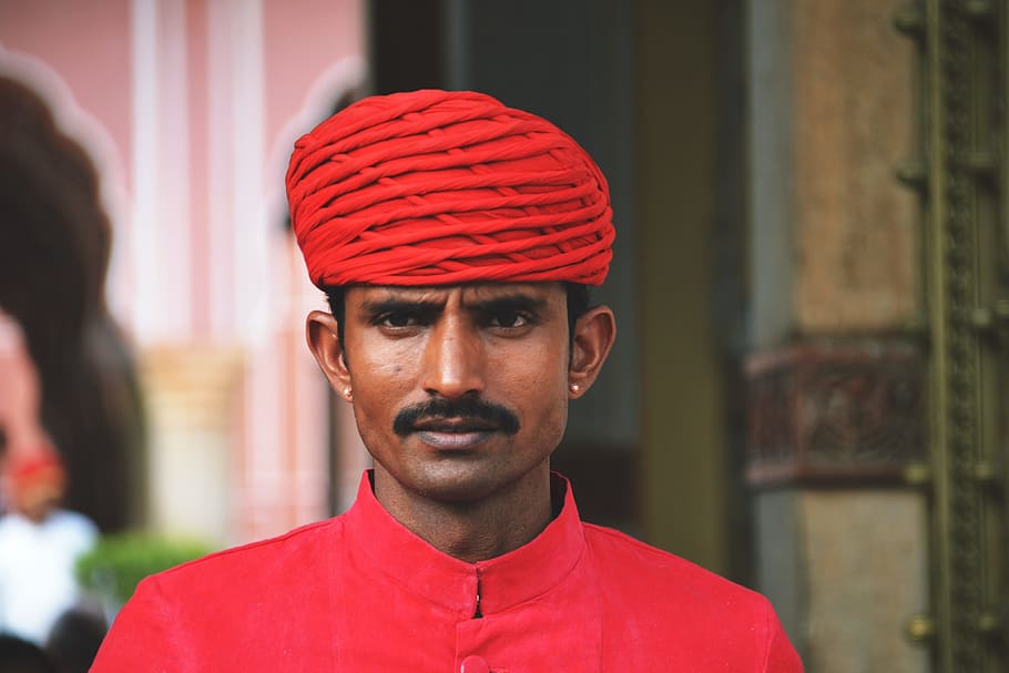 Indian with Turban, various, headshot, portrait, red, adult, young adult