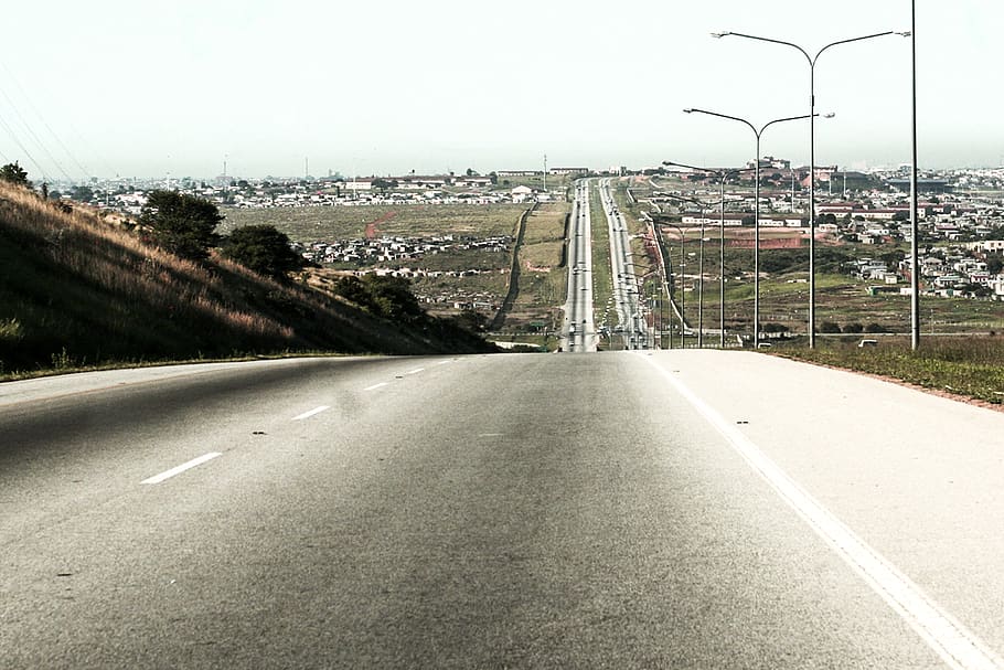 road, county, distance, tar, tarmac, houses, perspective, transportation HD wallpaper