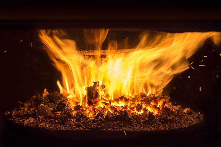 fire, fireplace, heat, heating, embers, flame, by the fireplace HD wallpaper